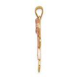 14k Two-tone AA Diamond Kid Pendant - XK-25B070B2-4582