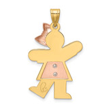 14k Two-tone AA Diamond Kid Pendant - XK-25B070B2-4582