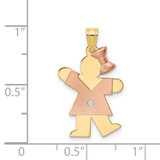 14k Two-tone AA Diamond Kid Pendant - XK-621D0369-6391