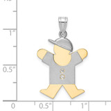 14k Two-tone AA Diamond Kid Pendant - XK-BEC0A9D2-6652