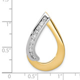 14k Two-Tone AA Diamond Teardrop Slide