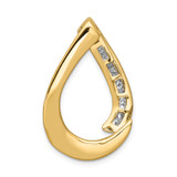 14k Two-Tone AA Diamond Teardrop Slide