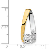 14k Two-Tone AAA Diamond Semi-mount Peg Slide
