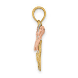 14k Two-Tone and White Rhodium Diamond-cut Butterfly Charm