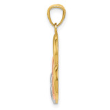 14K Two-tone and White Rhodium Polished 3 Hearts Pendant - D4-4A3C1A01-6355