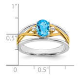 14k Two-tone Blue Topaz and Diamond Ring - RM-8919430B-3500
