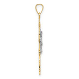 14k Two-tone Cara Vaca Crucifix Pendant - XR-29F4E0E0-7290