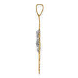 14k Two-tone Cara Vaca Crucifix Pendant - XR-33163960-3469