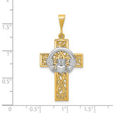 14k Two-tone Claddagh Cross Pendant - D1-DD29EC73-3154