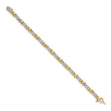 14k Two-tone Complete 1/2 carat Diamond X-design 7 inch Bracelet