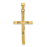 14k Two-tone Crucifix Pendant - D1-9F057377-8318
