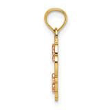 14k Two-Tone Diamond-cut #1 GOD MOTHER In Heart Charm