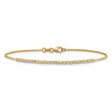 14K Two-tone Diamond-cut Beaded 7.5 inch Bracelet - SF-15F034C6-5409
