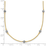 14K Two-tone Diamond-cut Beads 16 inch Station Necklace Plus 2 inch Extender