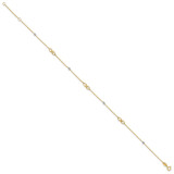 14K Two-Tone Diamond-cut Beads and Infinity 10 inch Anklet Plus 1 inch Extender
