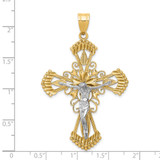 14k Two-tone Diamond-cut Crucifix Pendant - C2-1DE958E7-9610