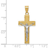 14K Two-tone Diamond-cut Crucifix Pendant - D3-7756C19E-4847