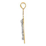 14K Two-tone Diamond-cut Crucifix Pendant - D3-84B9D6A6-4626