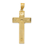 14K Two-tone Diamond-cut Crucifix Pendant - D3-84B9D6A6-4626