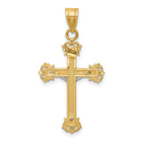 14K Two-tone Diamond-cut Crucifix Pendant - D3-E2732F03-3988