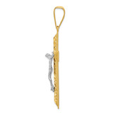 14k Two-tone Diamond-cut Crucifix Pendant - K6-72385E7B-7000