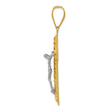 14k Two-tone Diamond-cut Crucifix Pendant - K6-DD66BC2B-2548