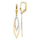 14k Two-tone Diamond-cut Leverback Earrings - TL-F4F40D5A-3978