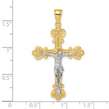 14k Two-Tone Engraved Crucifix Charm - K9-AE8F73CE-7860