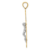 14K Two-tone Engraved Crucifix Charm - K9-EE26A64E-7409