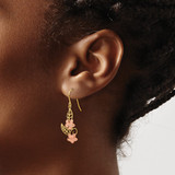 14K Two-tone Fancy Plumeria Dangle Earrings - TL-F0290388-4154