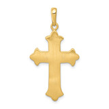 14k Two-tone Fleur De Lis Cross Pendant - D1-15A178DE-3812
