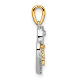 14k Two-tone Heart with Cross Diamond Pendant - PM-976B67C1-6695