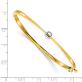 14k Two-tone Holds 1/4 carat 4.0mm Round Stone Hinged Oval Bangle Bracelet Mounting - XB-FC66CD95-1520