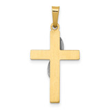 14K Two-Tone Hollow Cross w/Drape Charm - XR-20BB3D84-3570