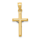 14k Two-tone Hollow Crucifix Charm
