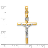 14k Two-tone Hollow Crucifix Pendant - XR-76FF78CB-9339