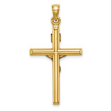 14k Two-tone Hollow Crucifix Pendant - XR-76FF78CB-9339