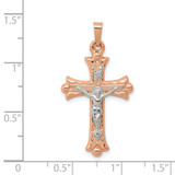 14k Two-tone Hollow Crucifix Pendant - XR-C02EB794-1628