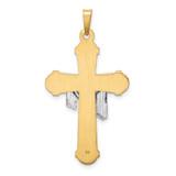14k Two-tone Hollow Polished Draped Cross