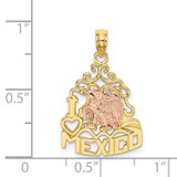 14k Two-tone I HEART MEXICO  w/ Eagle Charm