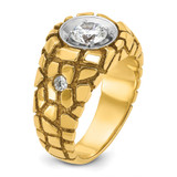 14k Two-tone IBGoodman Men's 1 carat Diamond Nugget Complete Ring