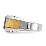 14k Two-tone IBGoodman Men's Created Garnet Complete Ring