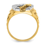 14k Two-tone IBGoodman Men's Horse and Horseshoe 1/2 carat Diamond Complete Ring