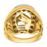 14k Two-tone IBGoodman Men's Horse and Horseshoe Diamond Ring Mounting