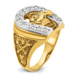 14k Two-tone IBGoodman Men's Horse and Horseshoe Diamond Ring Mounting