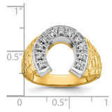 14k Two-tone IBGoodman Men's Horseshoe 1/5 carat Diamond Complete Ring