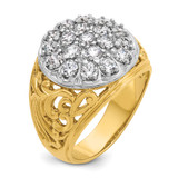14k Two-tone IBGoodman Men's Kentucky Cluster Ring Mounting for 2ctw Dia