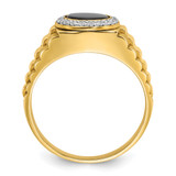 14k Two-tone IBGoodman Men's Onyx and 1/5 carat Diamond Complete Ring