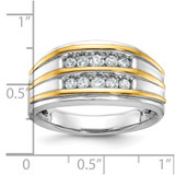 14k Two-tone IBGoodman Men's Polished 2-Row Ring Mounting