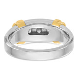 14k Two-tone IBGoodman Men's Polished 3-Stone Ring Mounting - B6-27BC56DB-2255